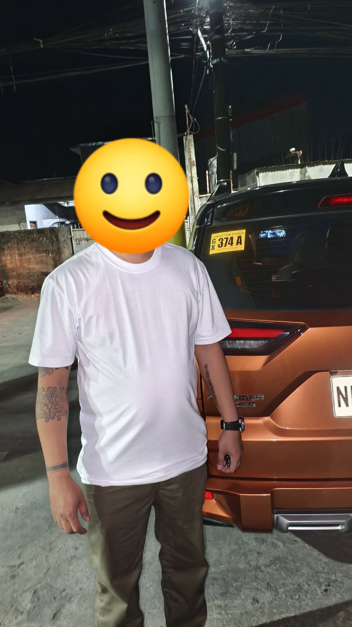 Happy customer with rented vehicle